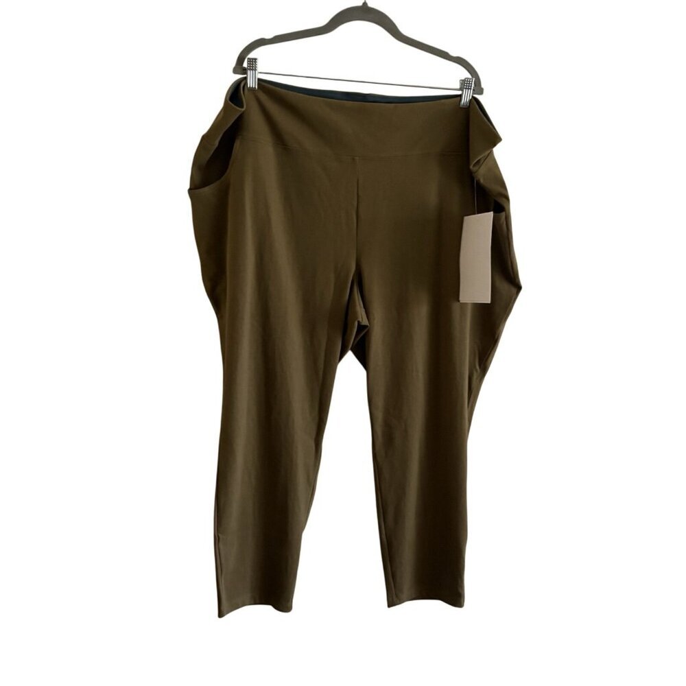 Women With Control Plus 28WP Olive Petite St.Tropez Twill Pockets Leggings NWT - Picture 2 of 15